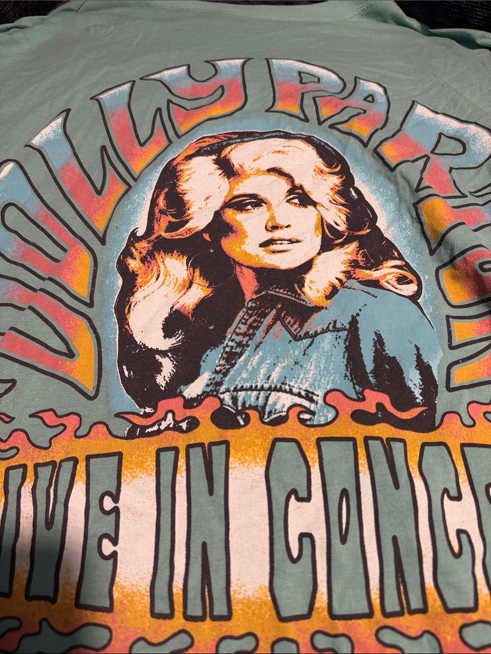 Mint Green Graphic Short Sleeve Tee - Live in Concert Design - Picture 2 of 4